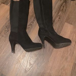 Black boots with heels